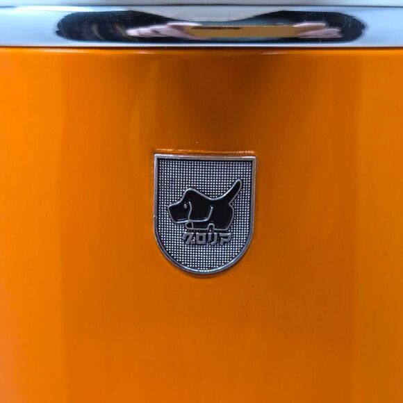 VINTAGE JAPAN ORANGE CHROME 1.9L AIR POT THERMOS INSULATED DESIGNER MID CENTURY - Picture 6 of 11